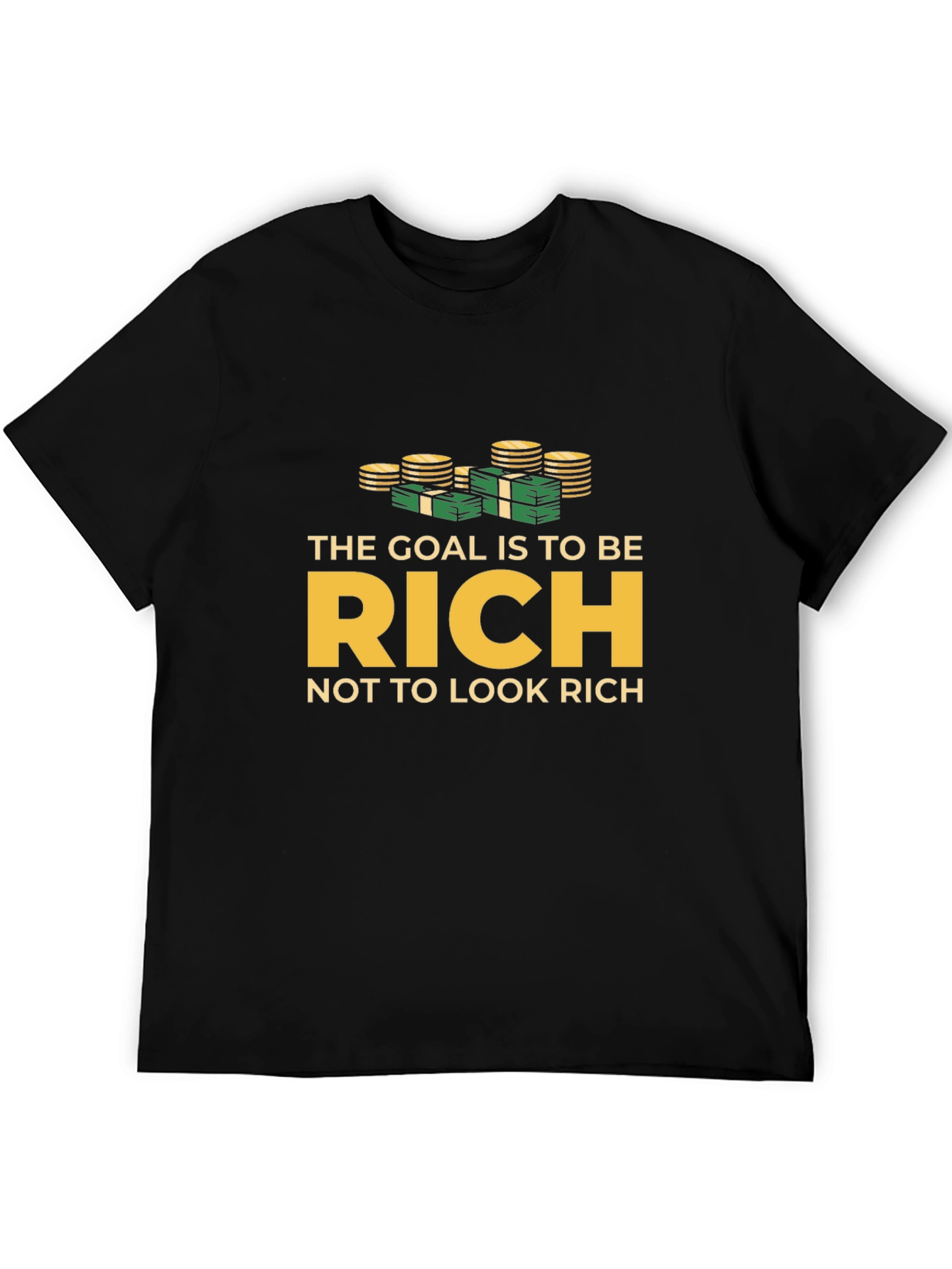 Goal is to be Rich Black Graphic T-Shirt