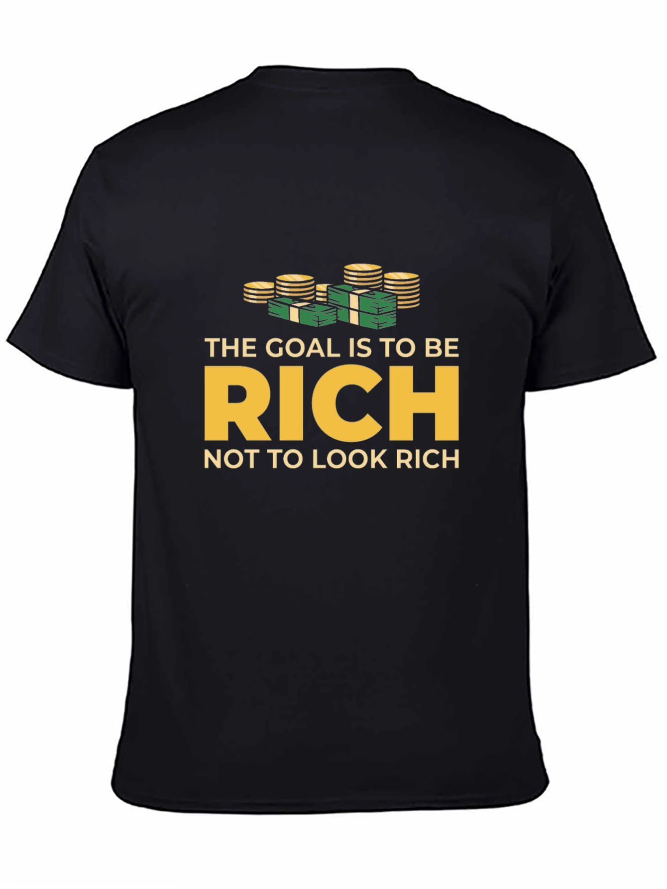 Goal is to be Rich Black Graphic T-Shirt