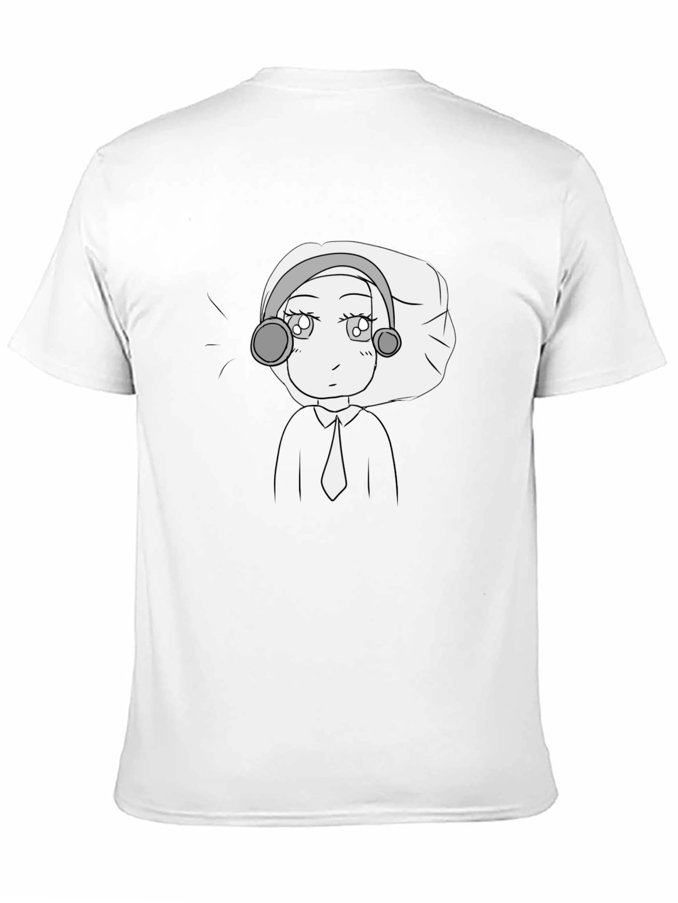Anime Character Graphic Tee - Black Cotton Blend