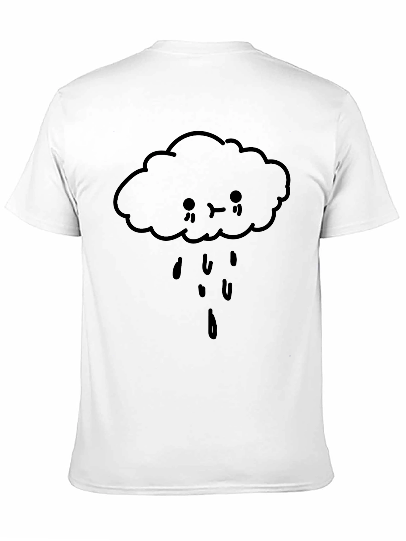 Sad Cloud Graphic T-Shirt - Black