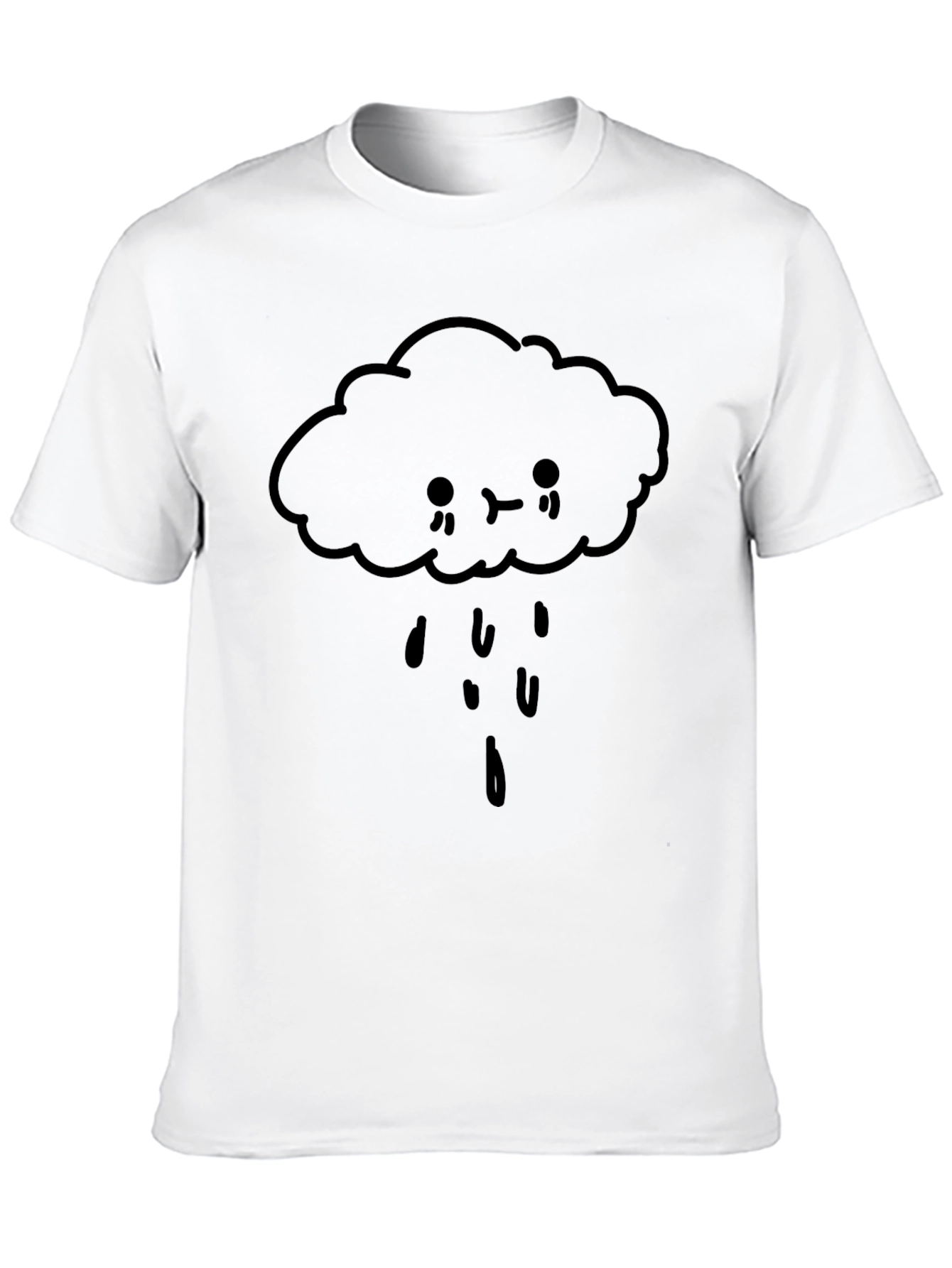 Sad Cloud Graphic T-Shirt - Black