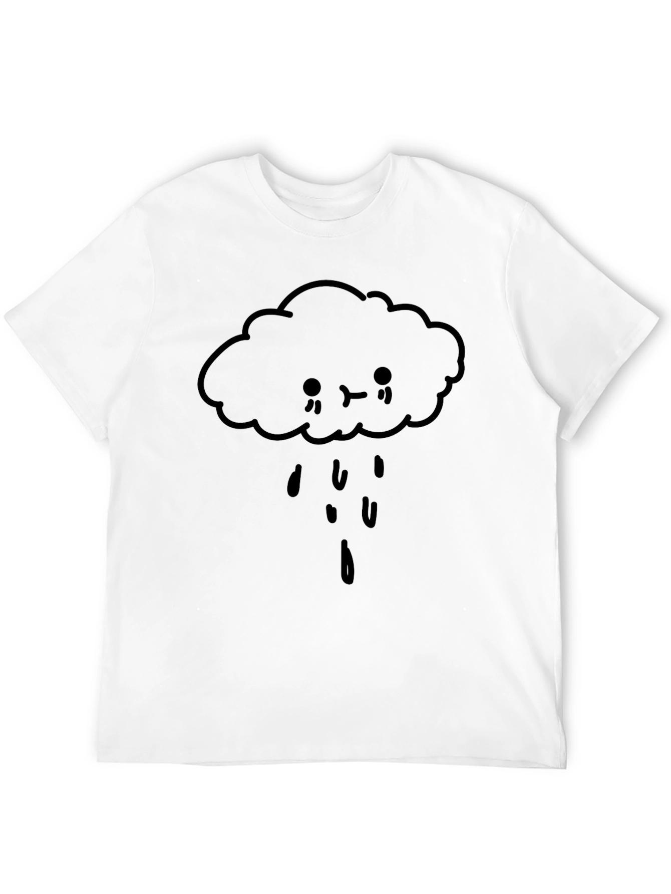 Sad Cloud Graphic T-Shirt - Black