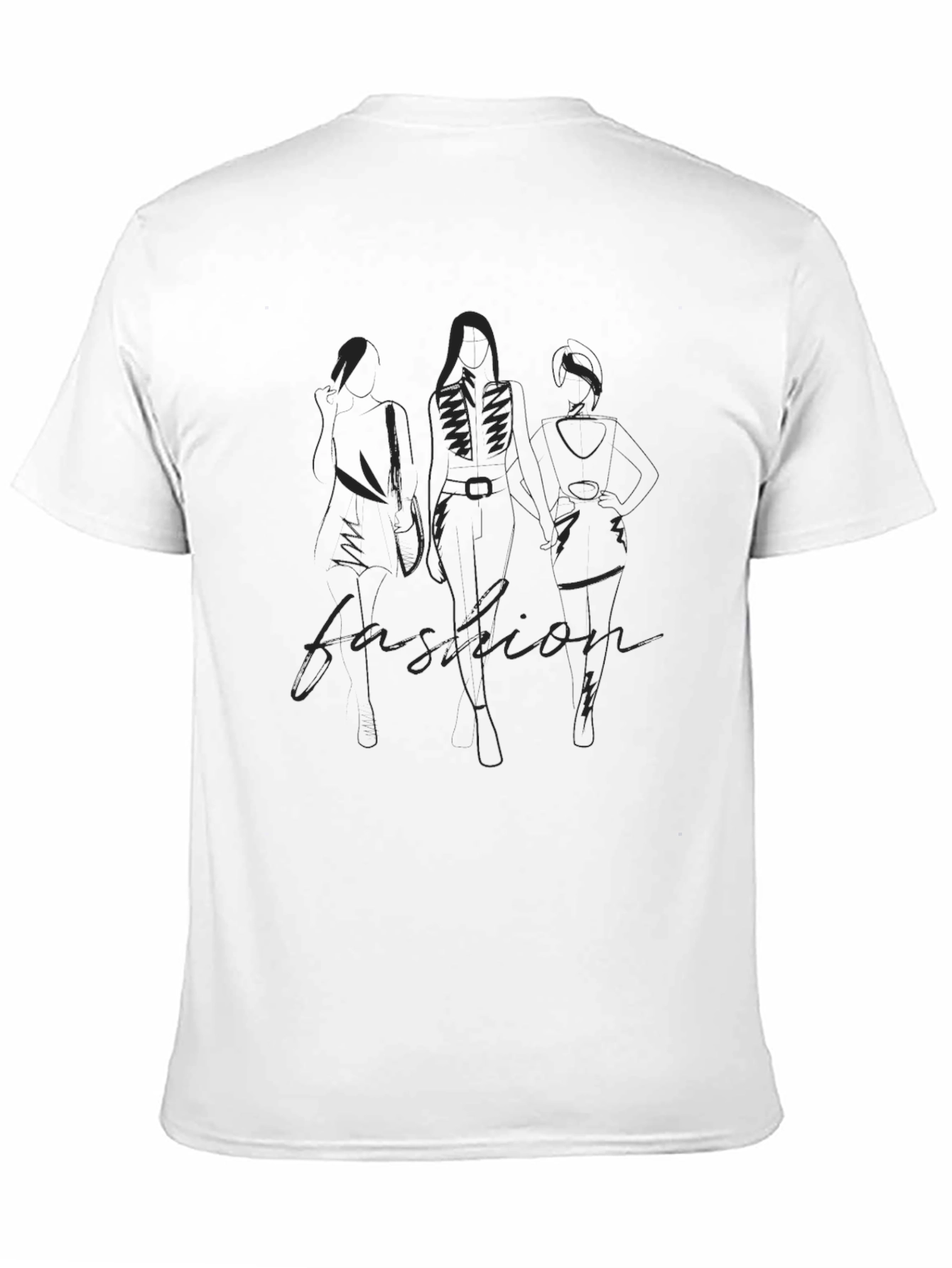 Mens Black Fashion Sketch Graphic Tee