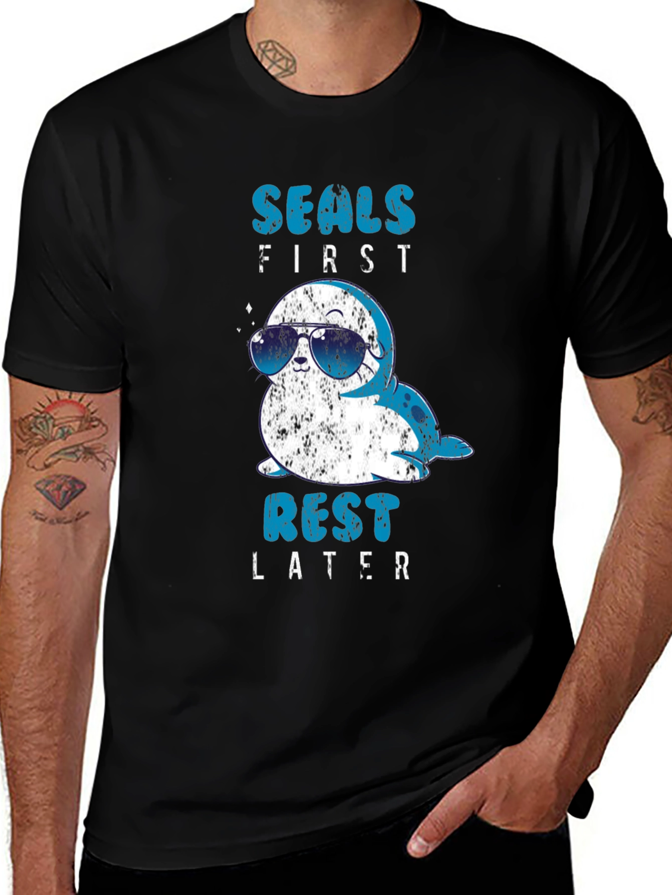 Seals First Rest Later Graphic T-Shirt
