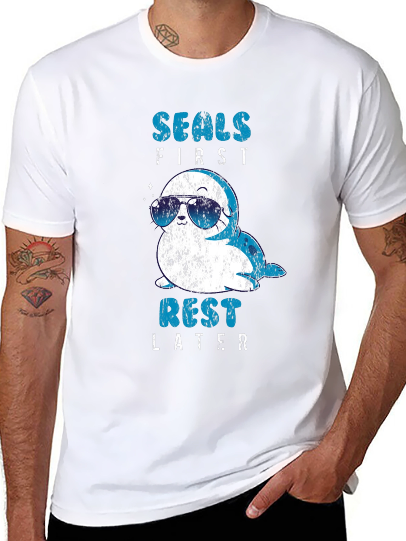 Seals First Rest Later Graphic T-Shirt