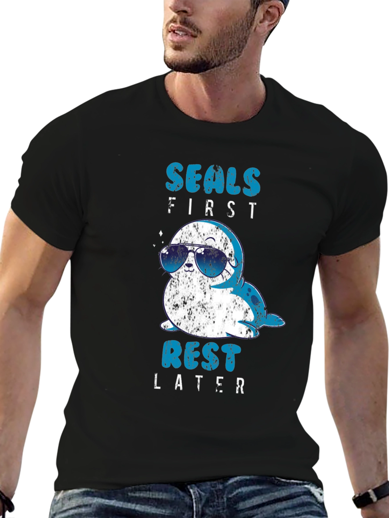 Seals First Rest Later Graphic T-Shirt