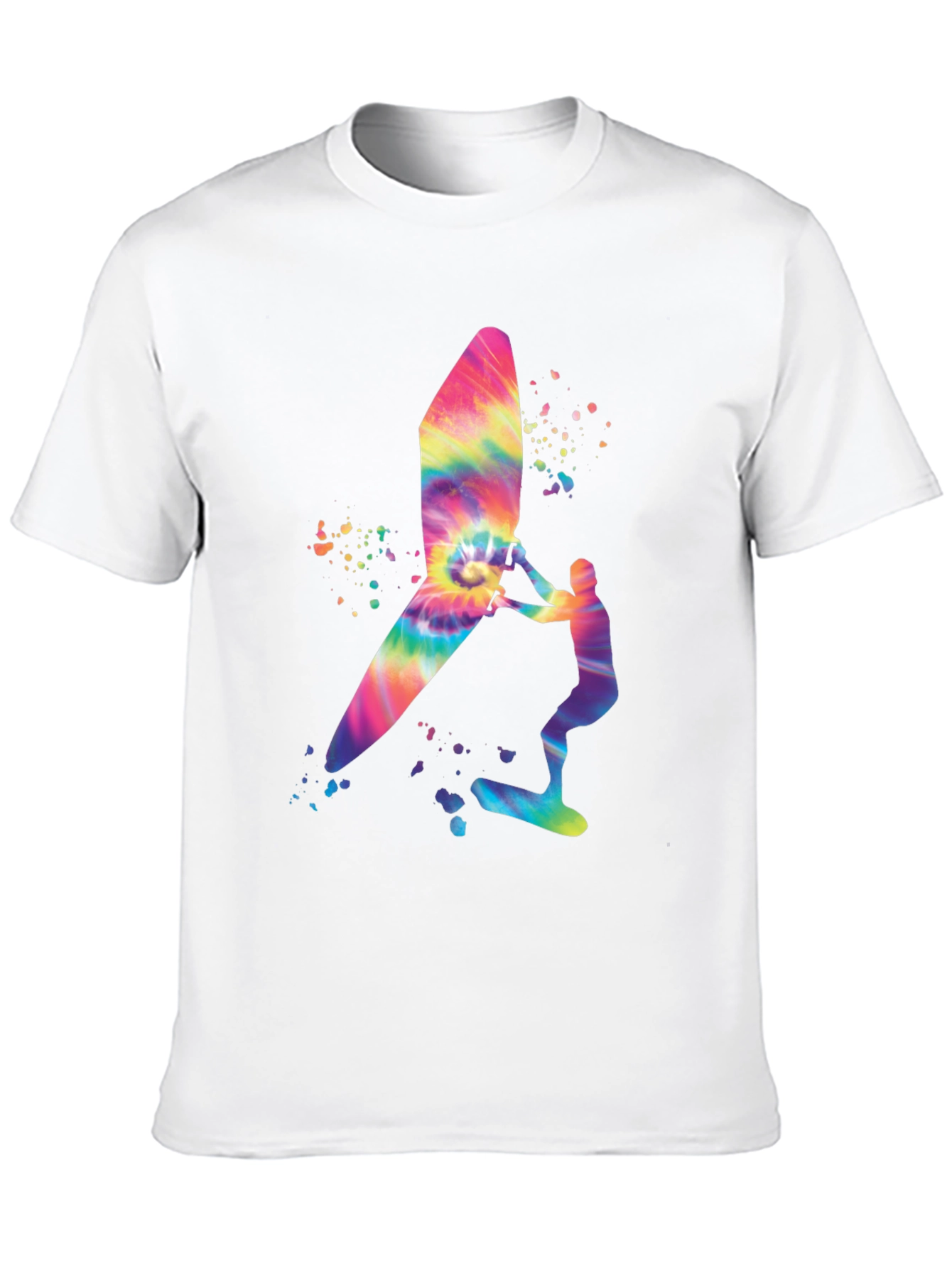 Tie-Dye Windsurfer Graphic Tee - Black Casual Shirt