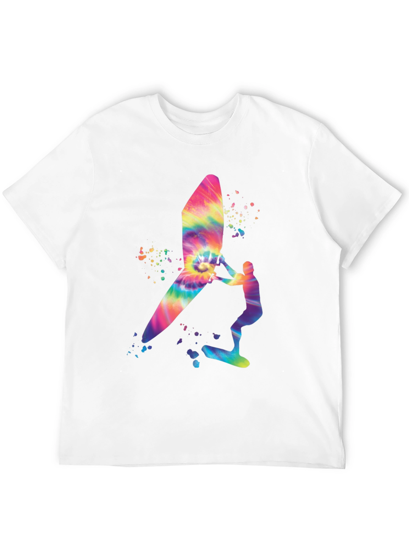 Tie-Dye Windsurfer Graphic Tee - Black Casual Shirt