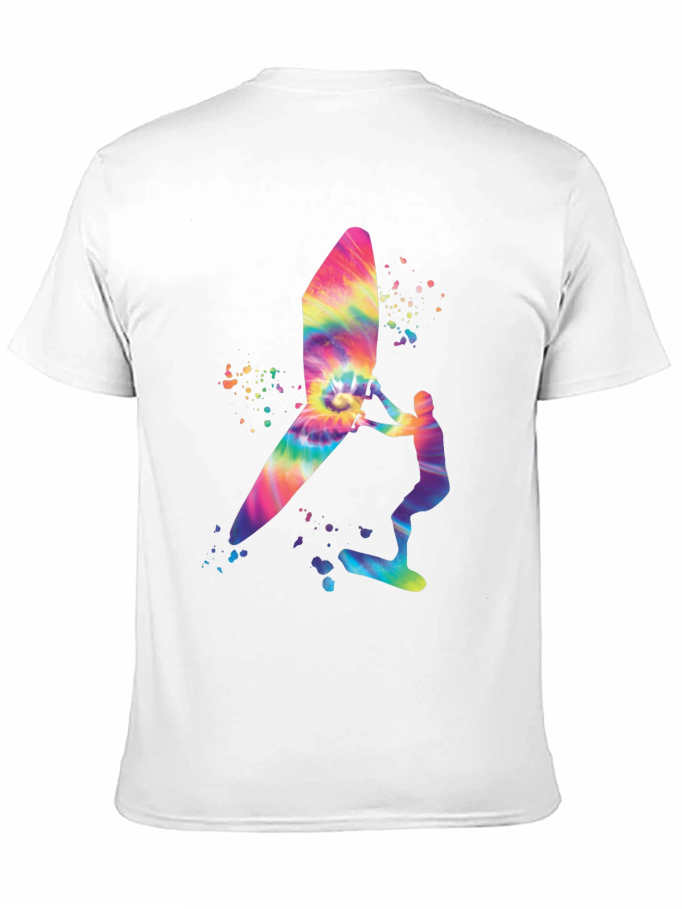 Tie-Dye Windsurfer Graphic Tee - Black Casual Shirt