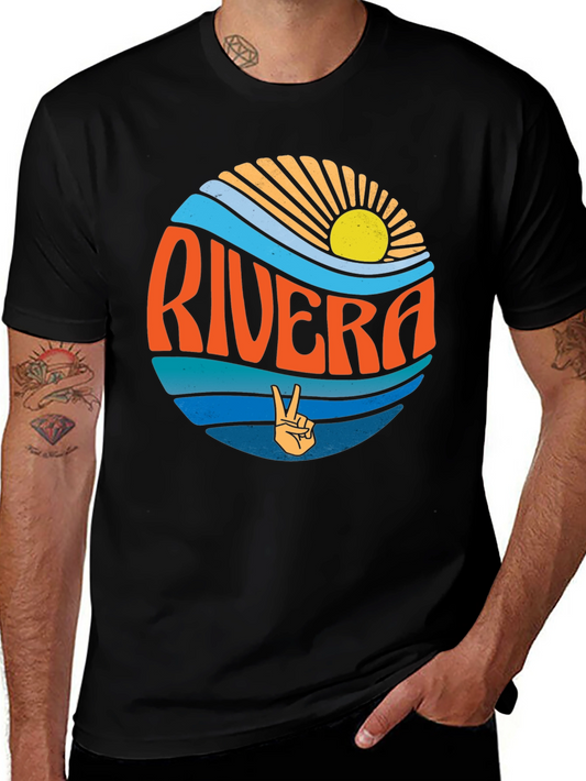Rivera Retro Sunset Peace Sign T-Shirt