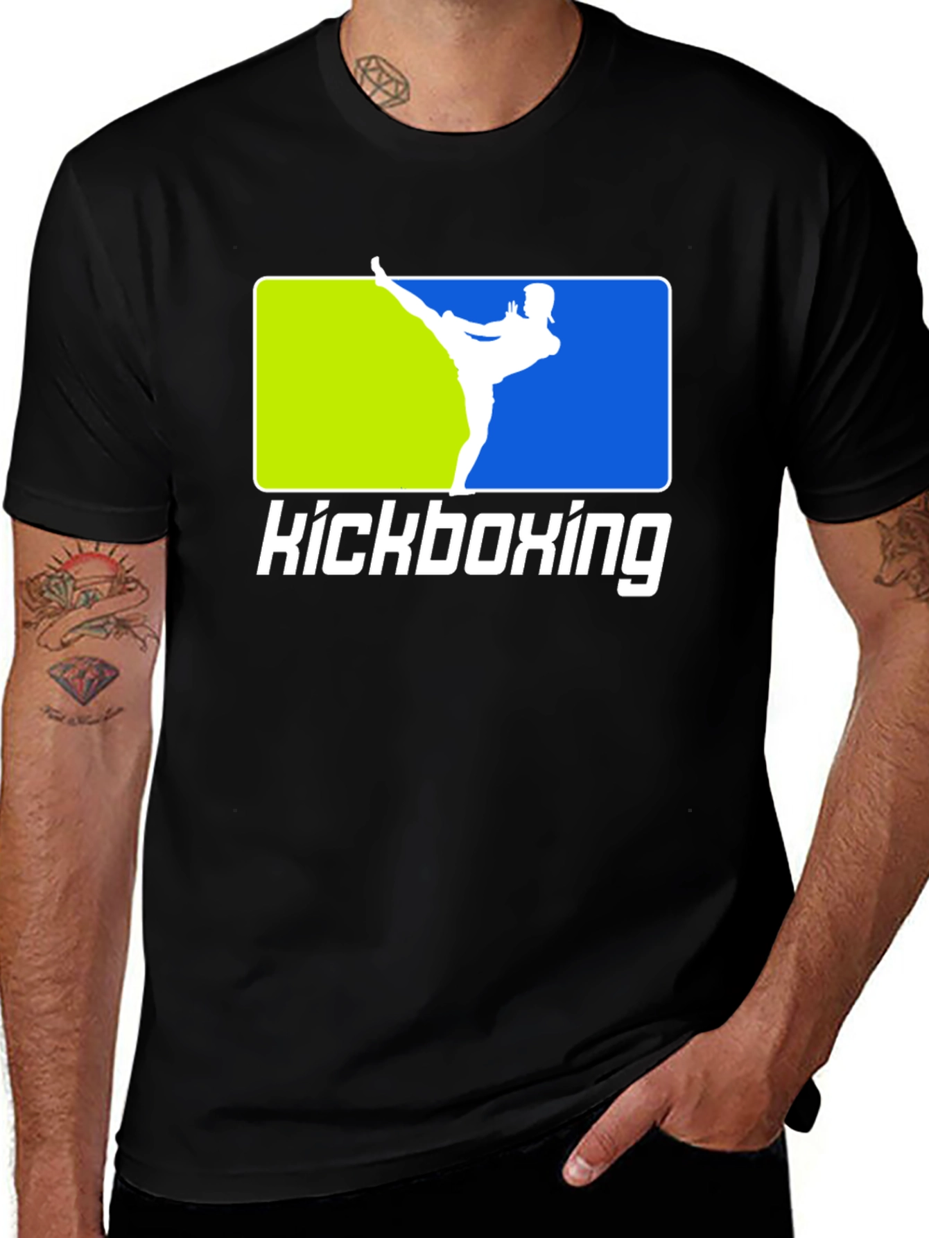 Kickboxing Black T-Shirt Martial Arts Design