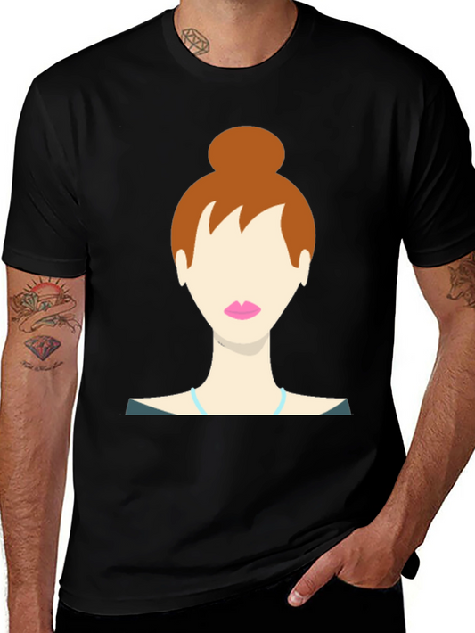 Minimalist Bun Hair T-Shirt - Stylish & Comfy