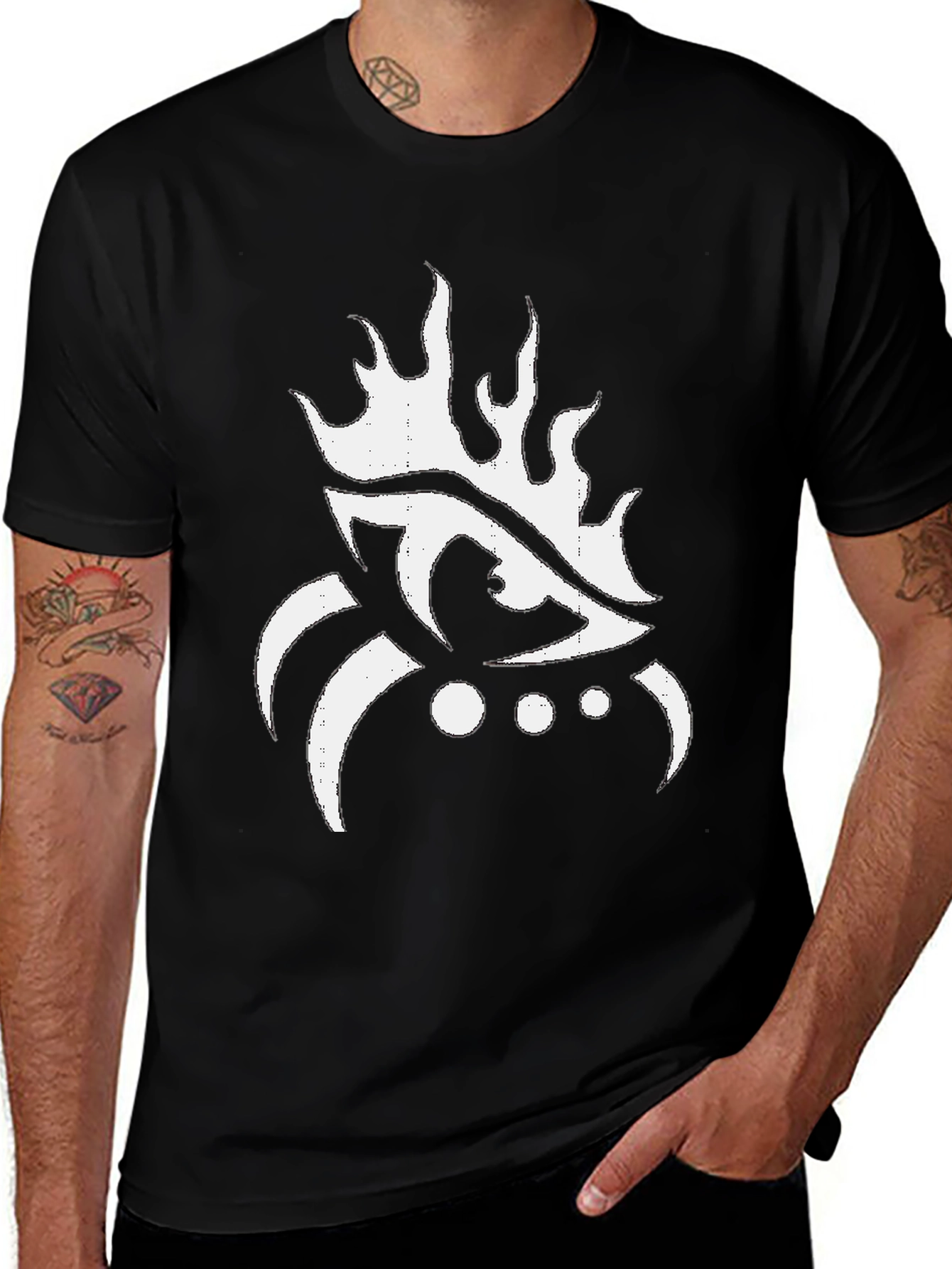 Eye Flame Graphic Black T-Shirt
