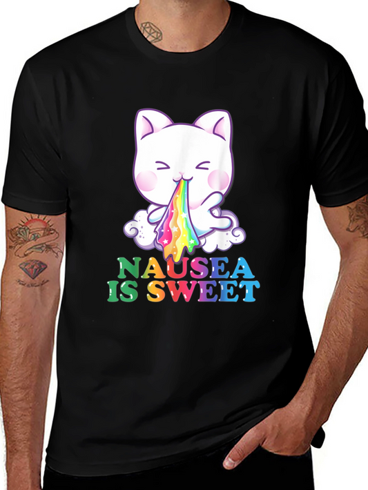 Nausea Is Sweet Rainbow Puke Cat T-Shirt