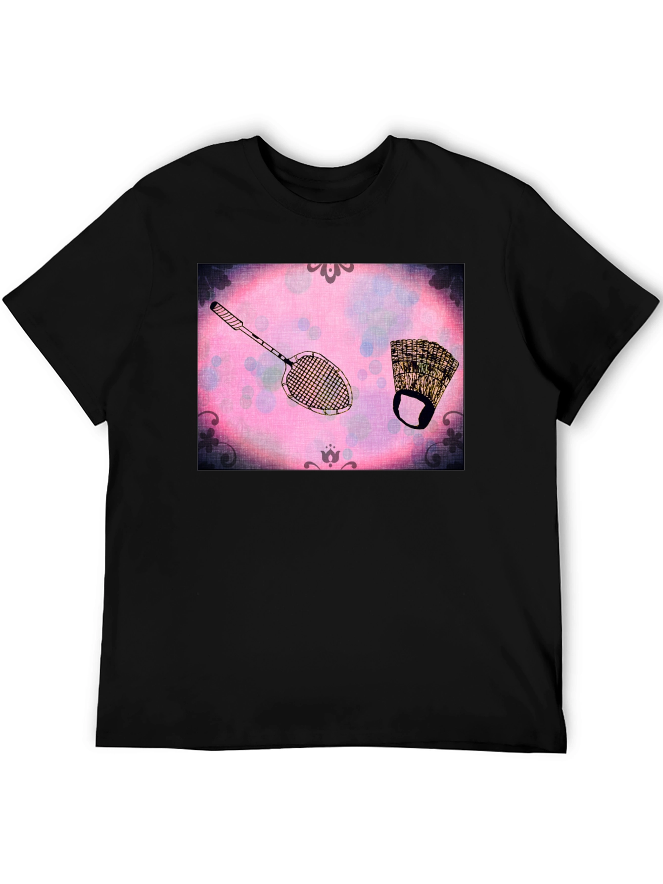 Retro Badminton & Gear Graphic T-Shirt