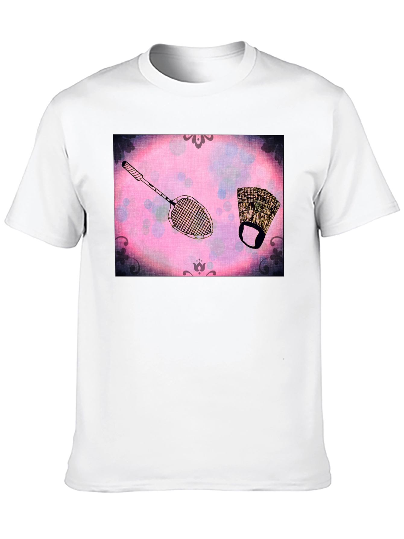 Retro Badminton & Gear Graphic T-Shirt