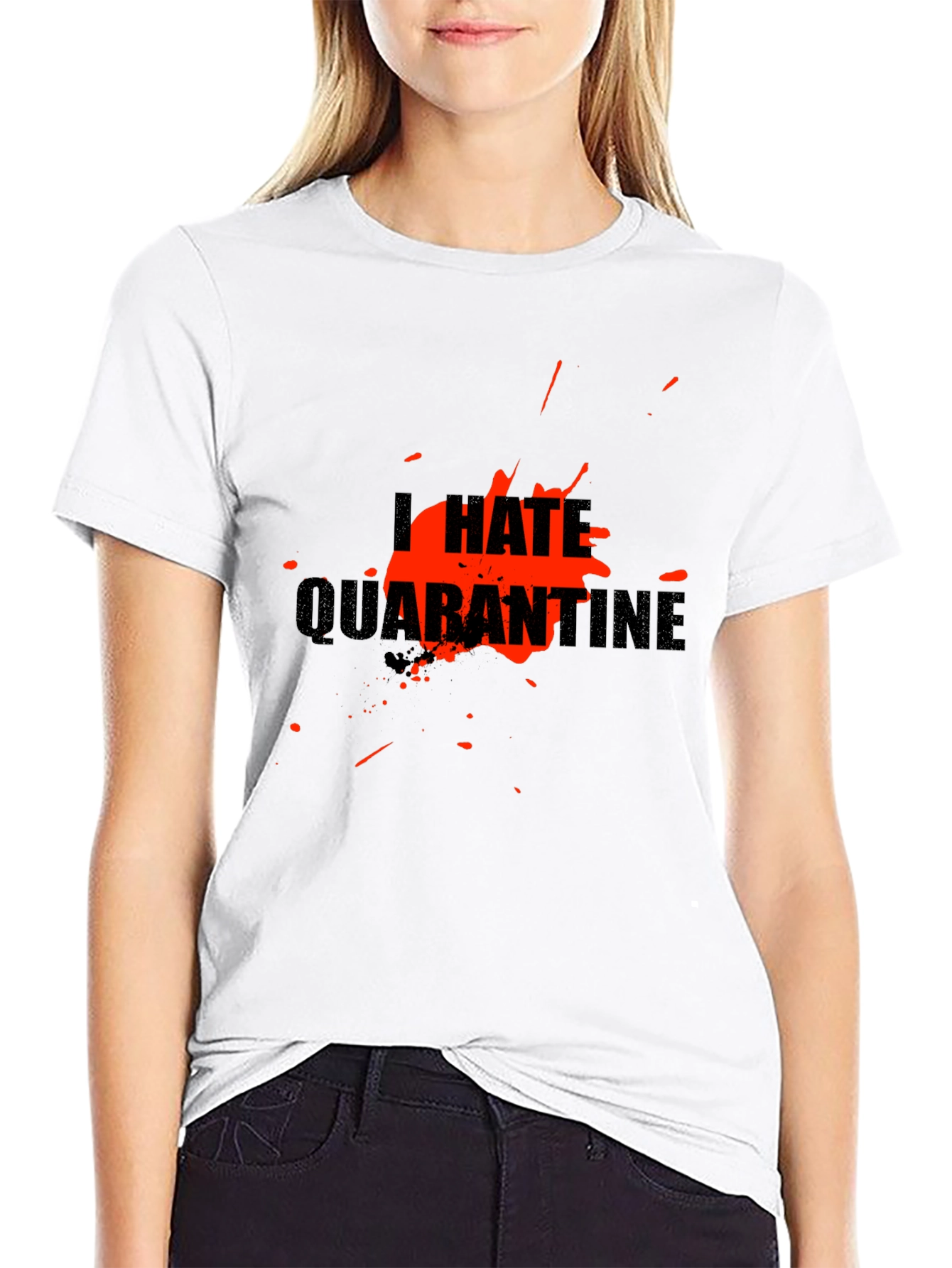 I Hate Quarantine Graphic T-Shirt - Black