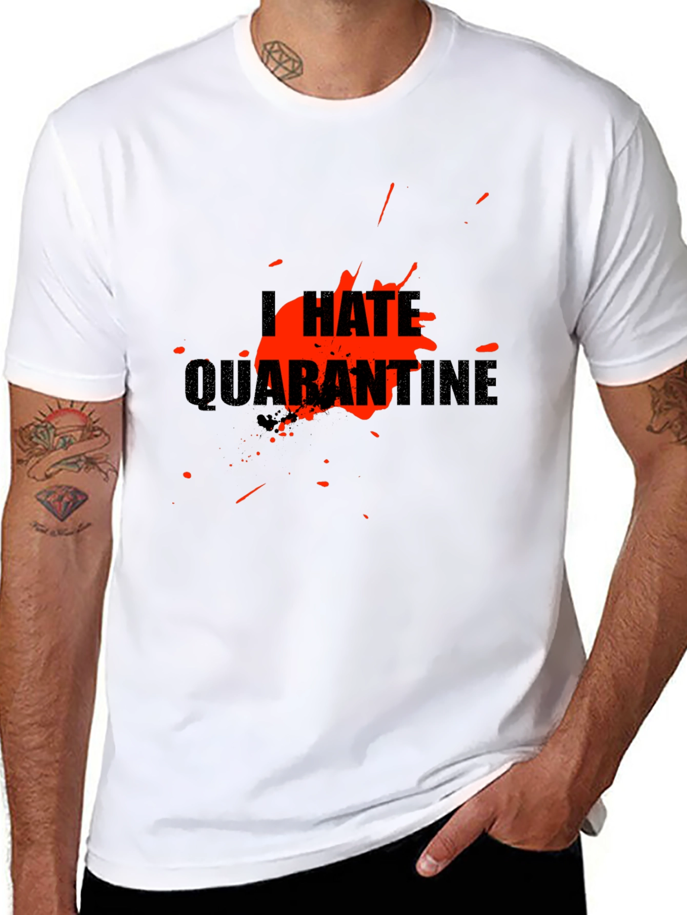 I Hate Quarantine Graphic T-Shirt - Black