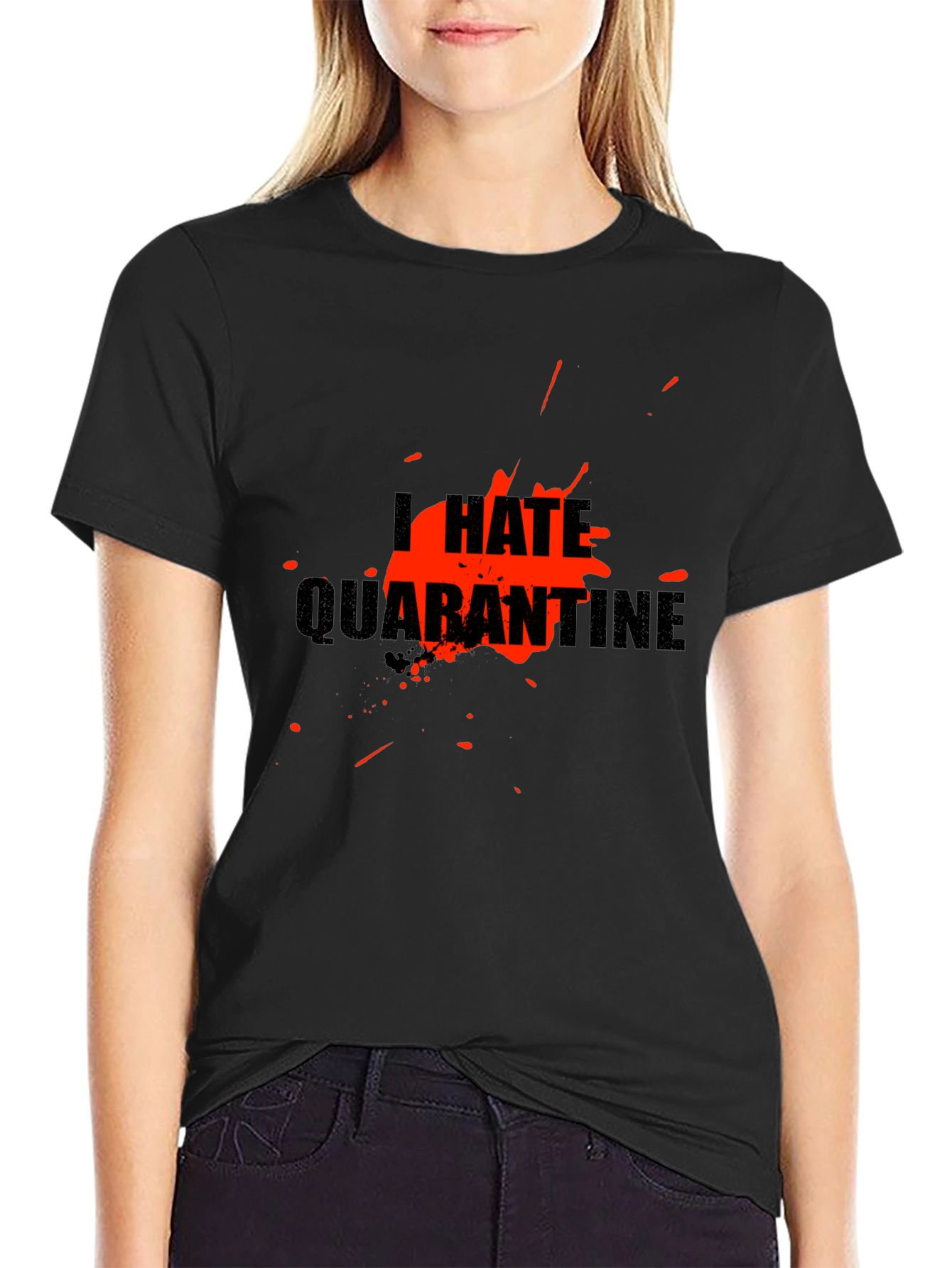 I Hate Quarantine Graphic T-Shirt - Black