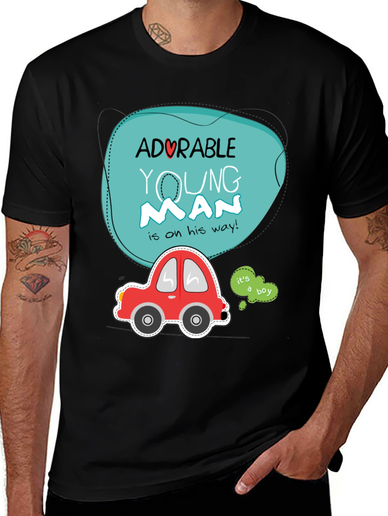 Adorable Young Man Baby Shower T-Shirt