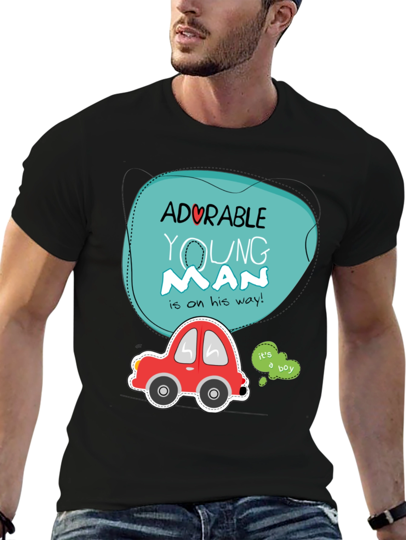 Adorable Young Man Baby Shower T-Shirt