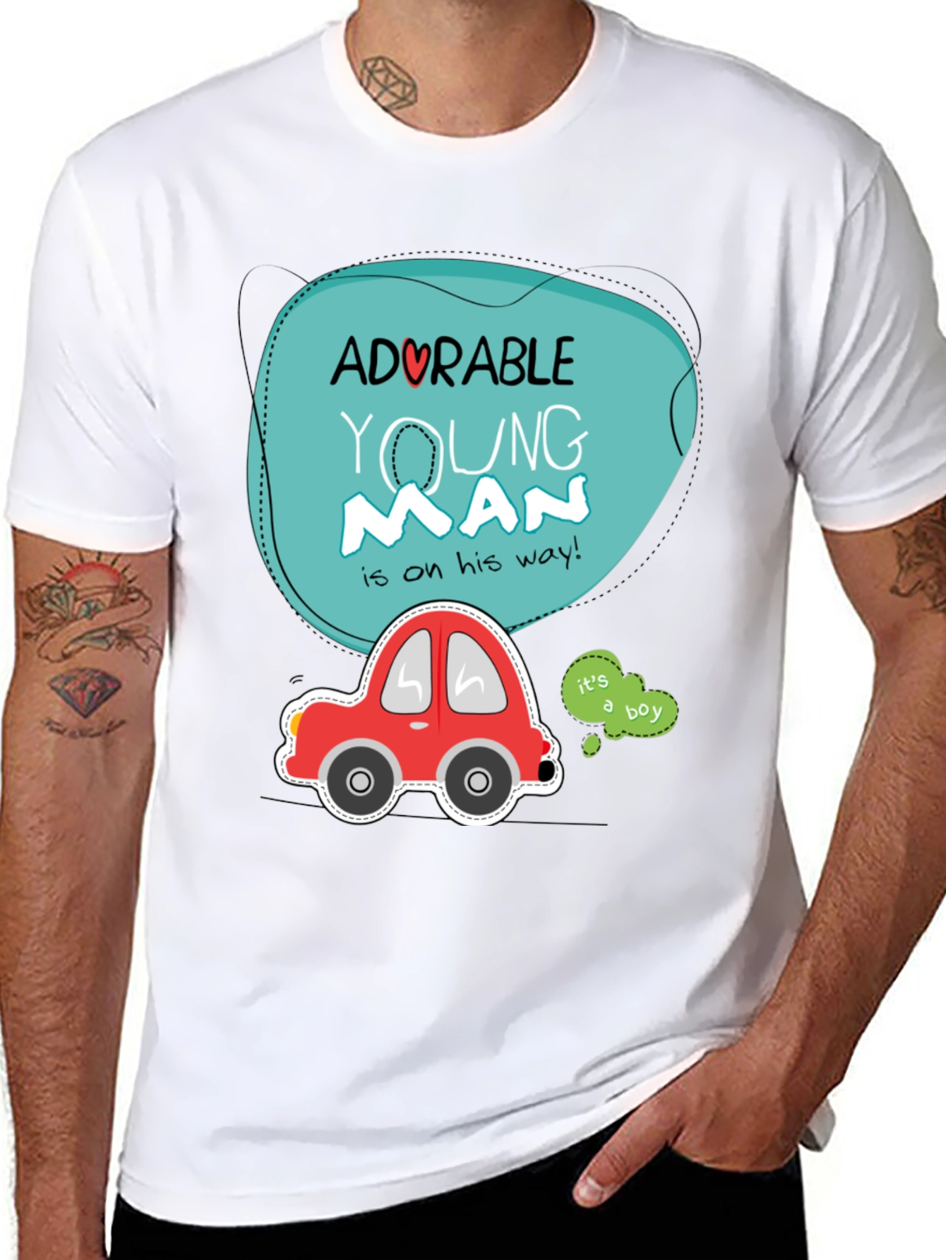 Adorable Young Man Baby Shower T-Shirt
