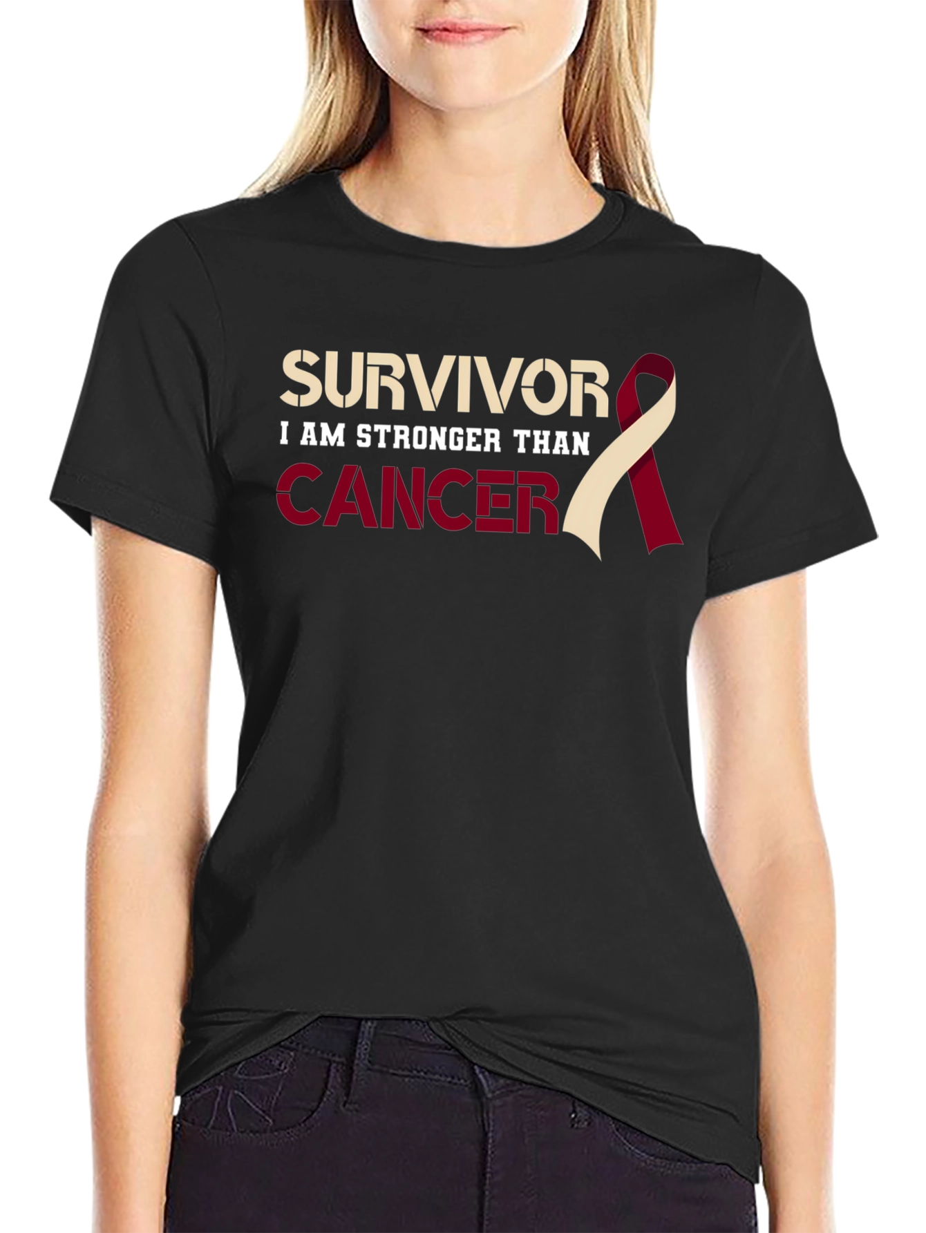 Survivor Stronger Than Cancer Awareness T-Shirt