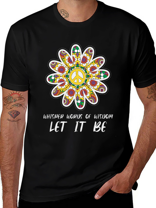 Peace Flower Graphic Tee - Whisper Words of Wisdom T-Shirt