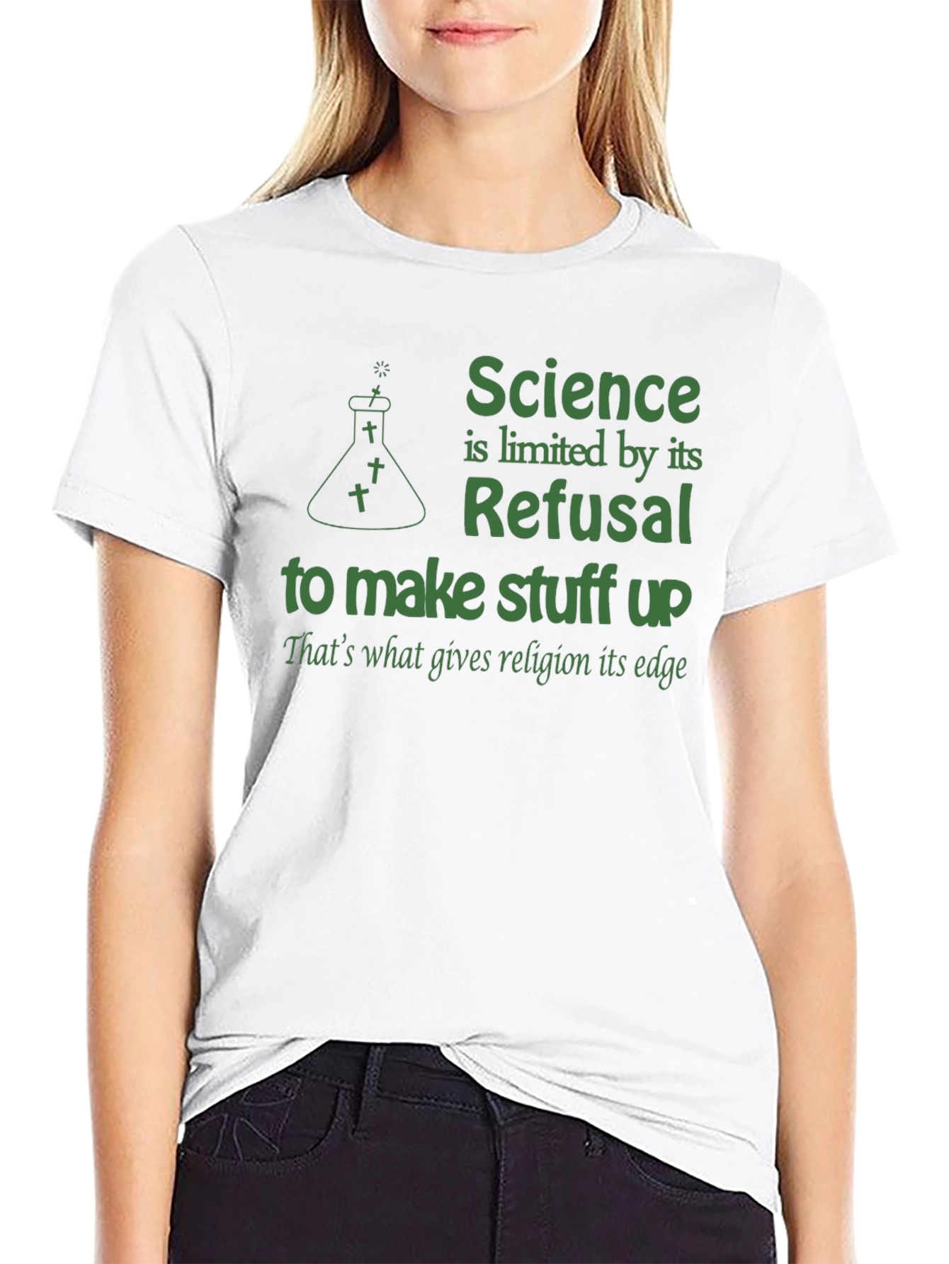 Science vs. Religion Graphic T-Shirt