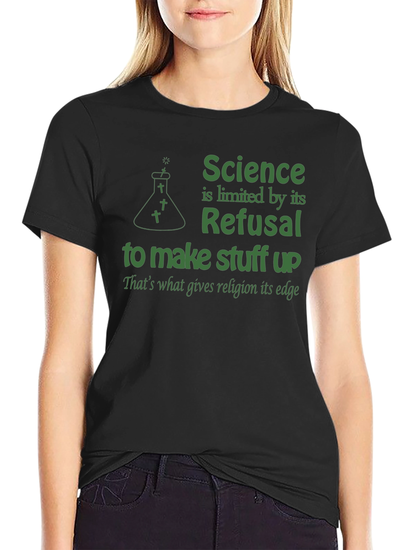 Science vs. Religion Graphic T-Shirt