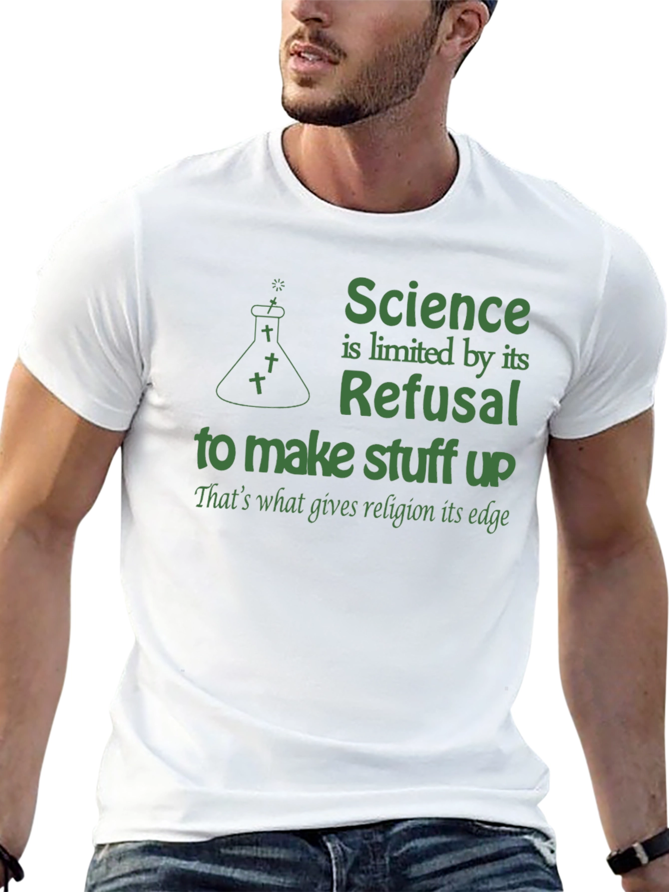 Science vs. Religion Graphic T-Shirt