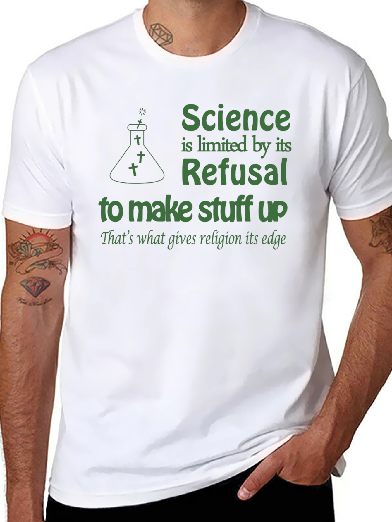 Science vs. Religion Graphic T-Shirt