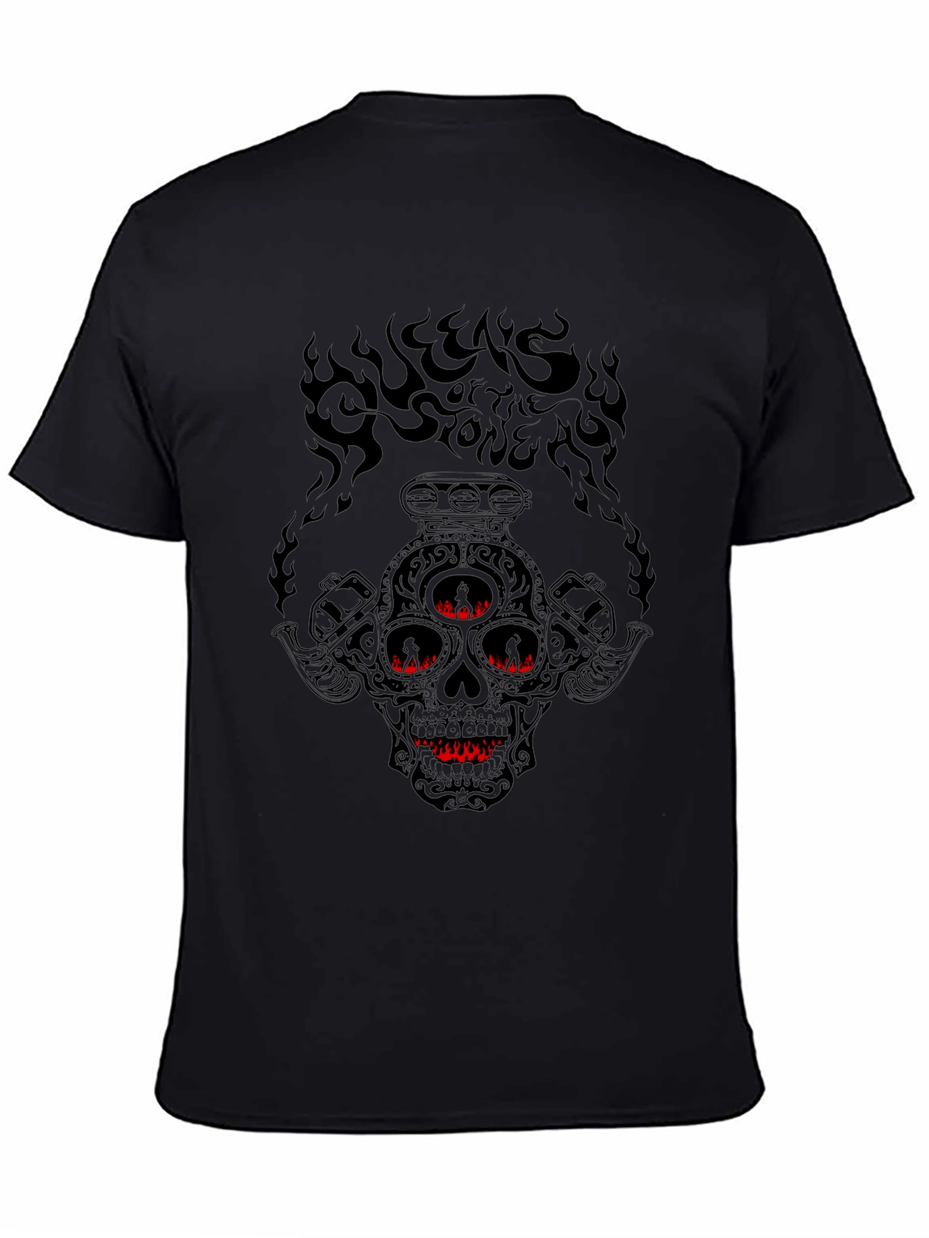 Skull & Pistons Graphic T-Shirt - Black