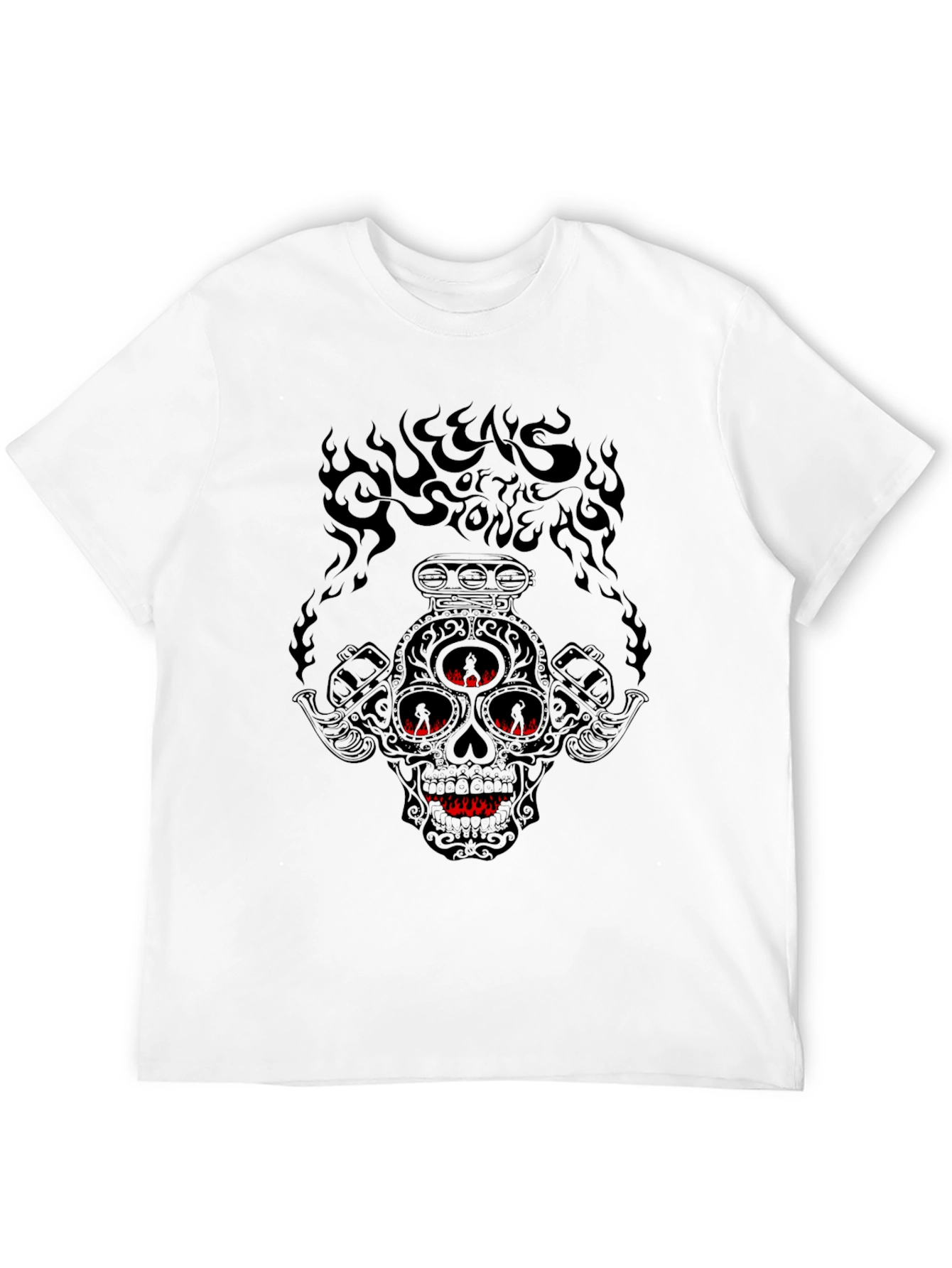 Skull & Pistons Graphic T-Shirt - Black