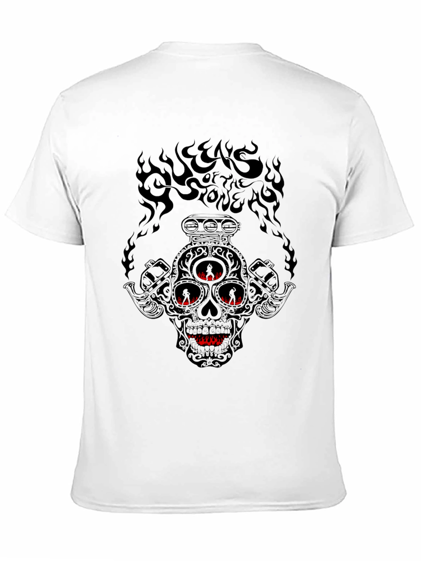 Skull & Pistons Graphic T-Shirt - Black