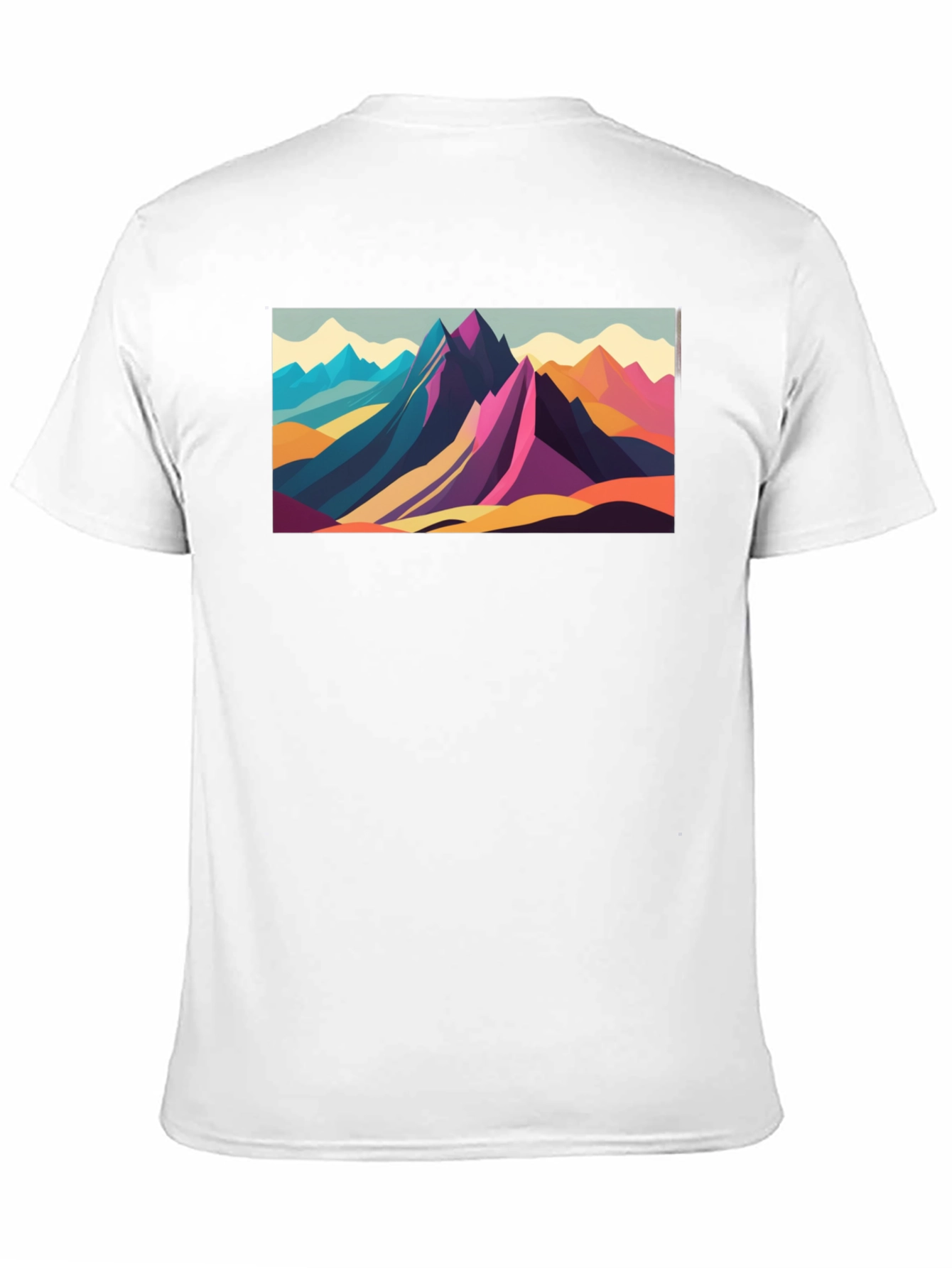 Geometric Mountain Range Graphic Tee - Black