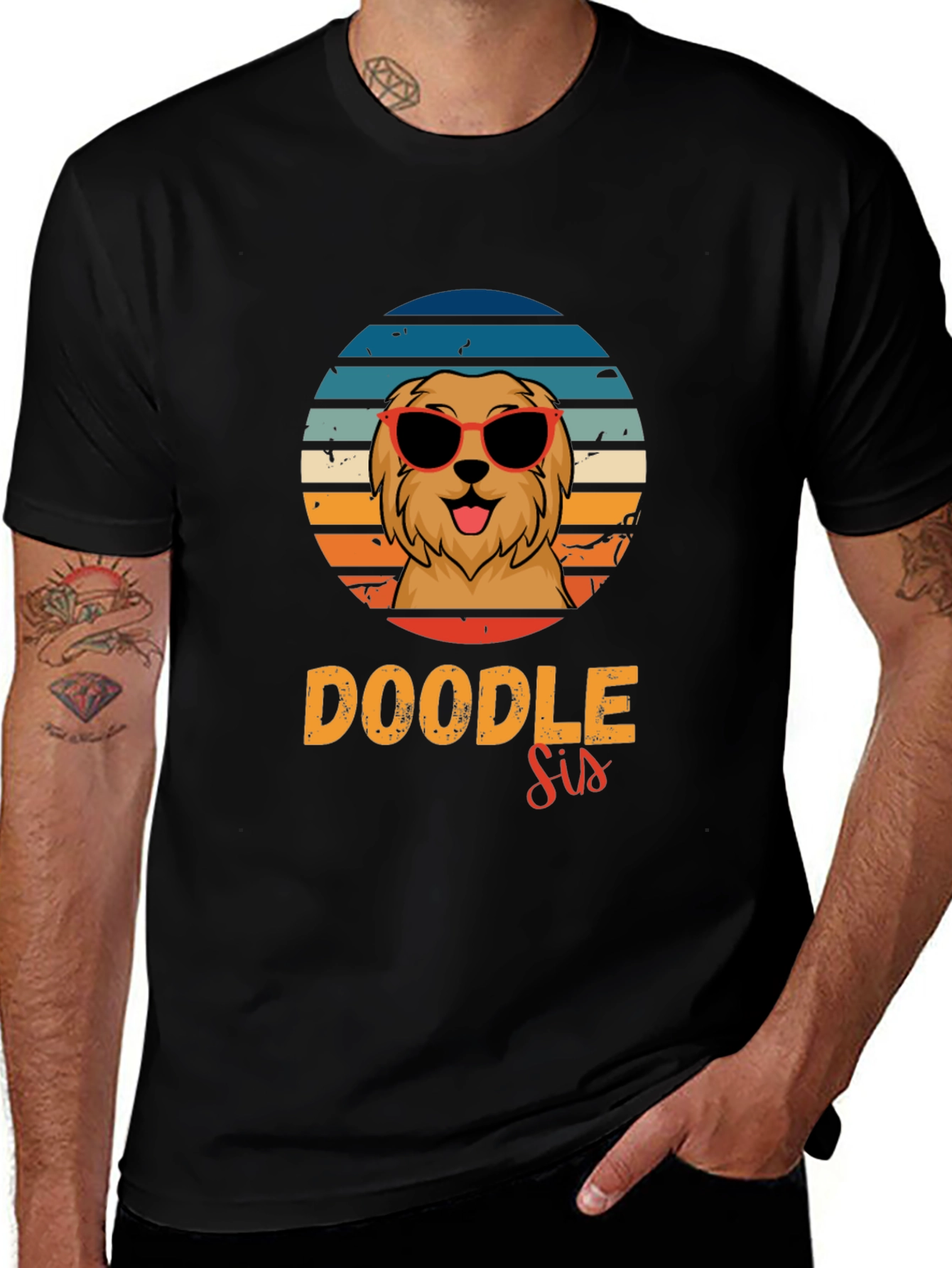 Doodle Sis Dog Lover T-Shirt Retro