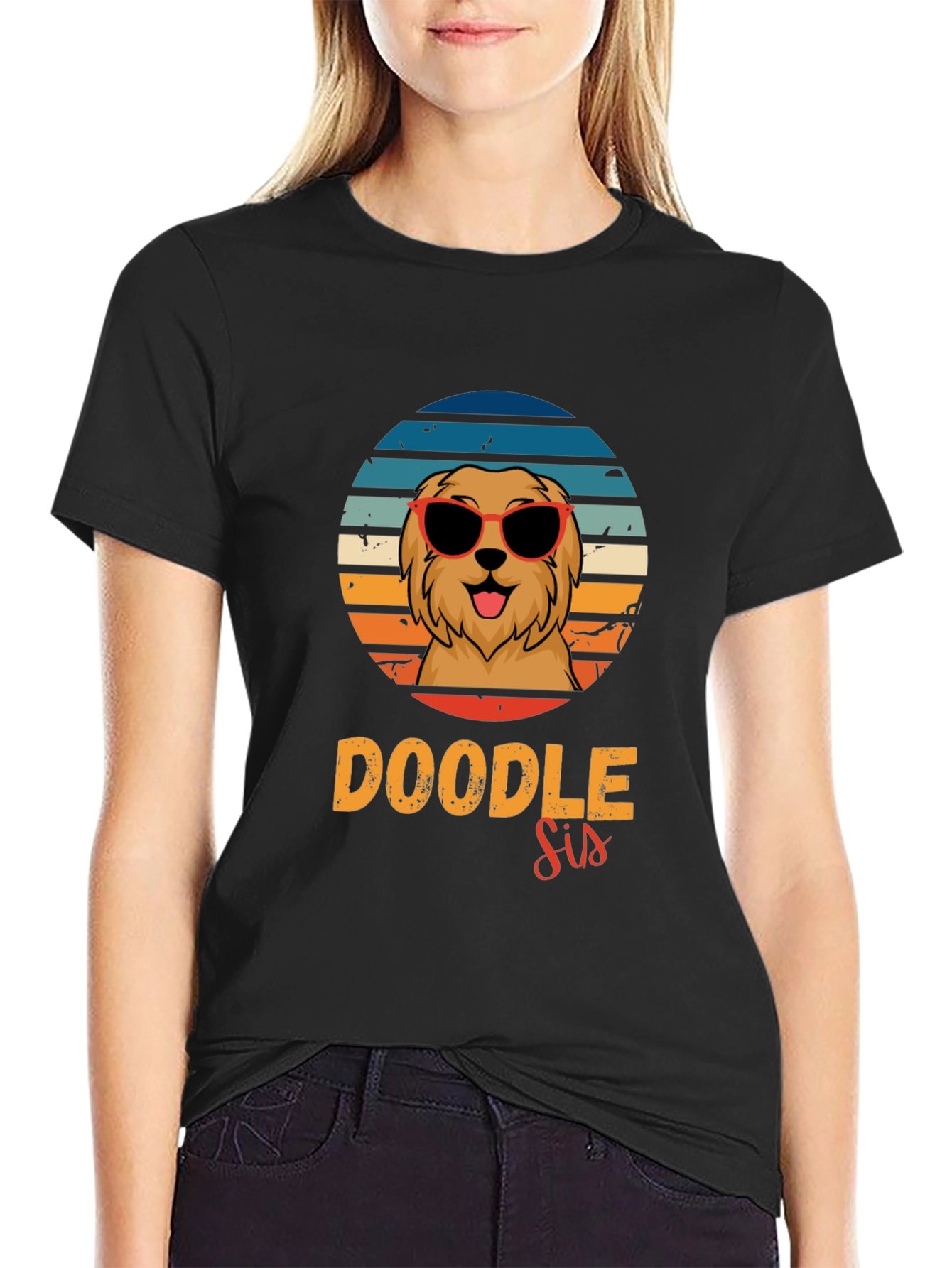 Doodle Sis Dog Lover T-Shirt Retro