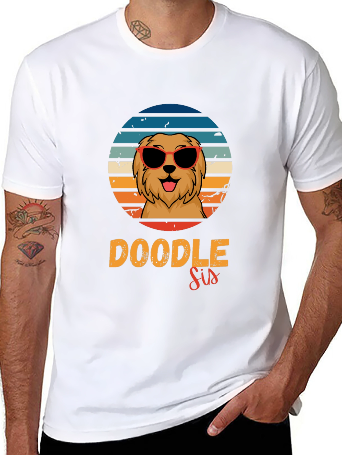 Doodle Sis Dog Lover T-Shirt Retro