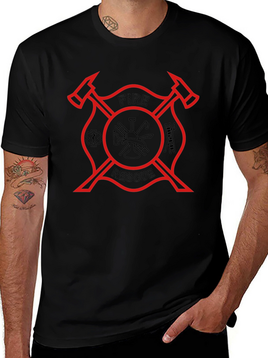Fire Rescue Maltese Cross Graphic T-Shirt