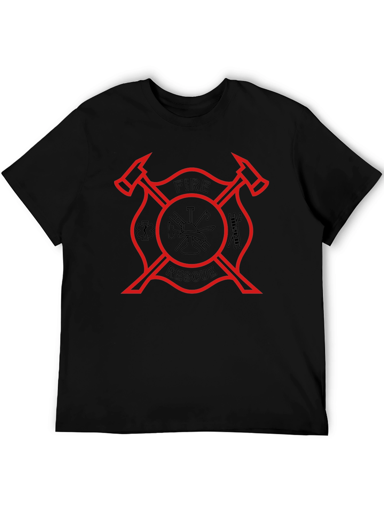 Fire Rescue Maltese Cross Graphic T-Shirt