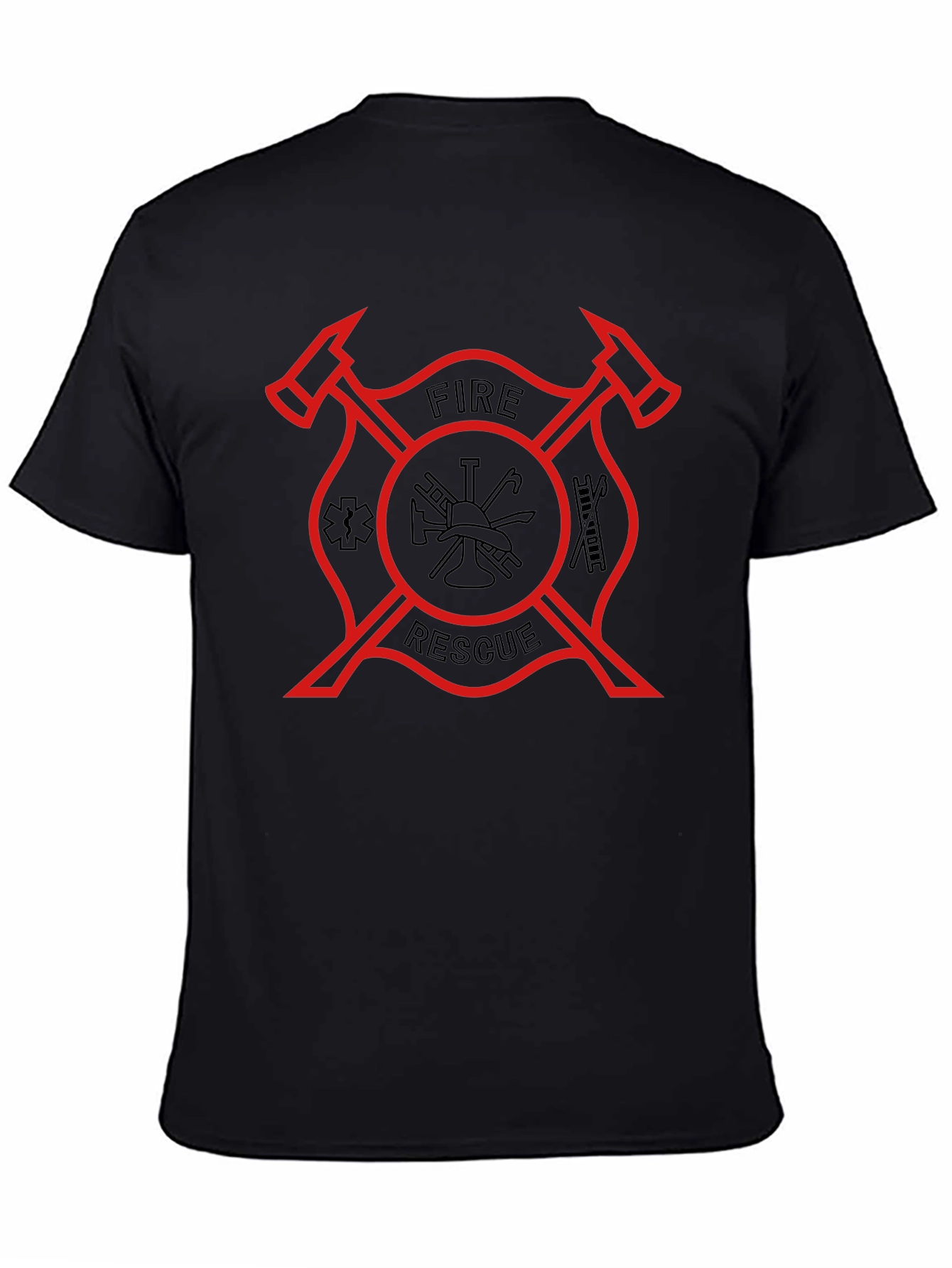 Fire Rescue Maltese Cross Graphic T-Shirt