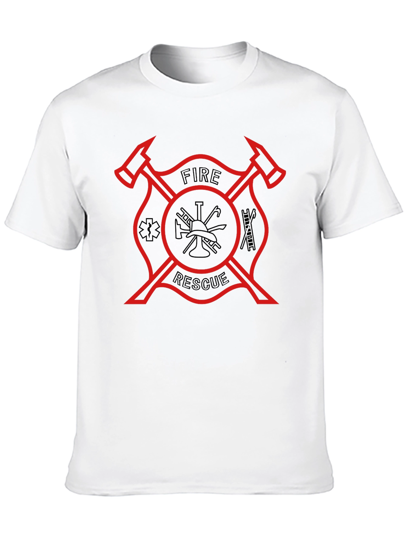 Fire Rescue Maltese Cross Graphic T-Shirt