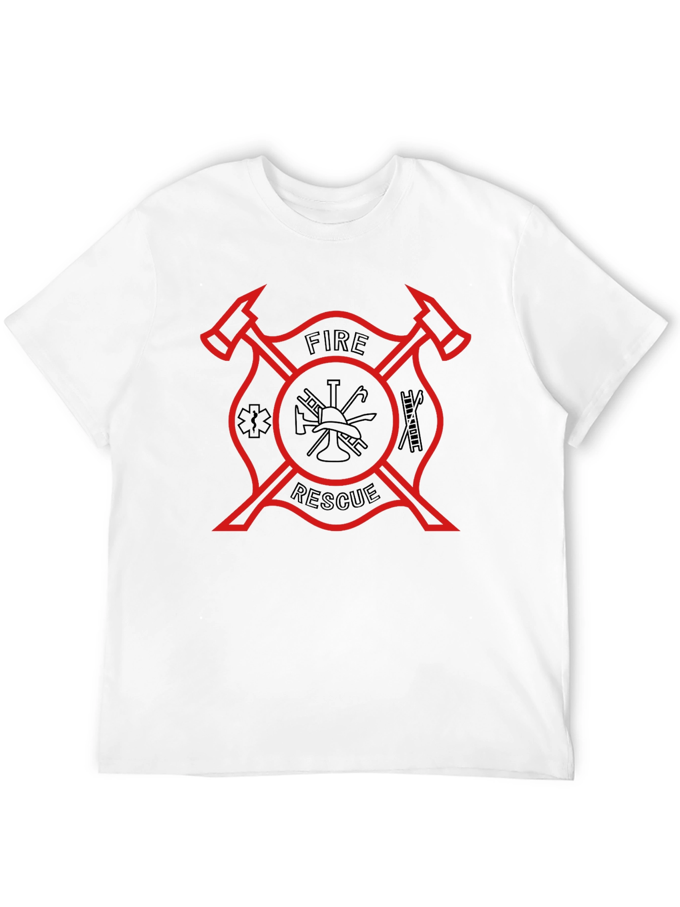 Fire Rescue Maltese Cross Graphic T-Shirt