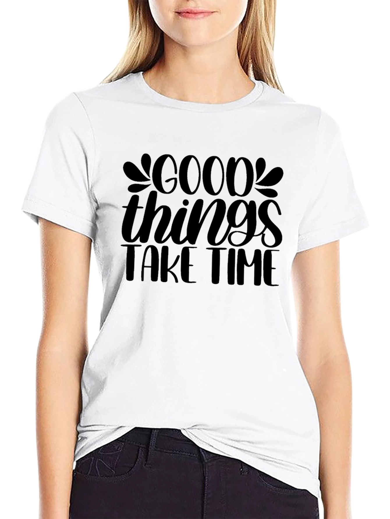 Good Things Take Time Black Graphic Tee