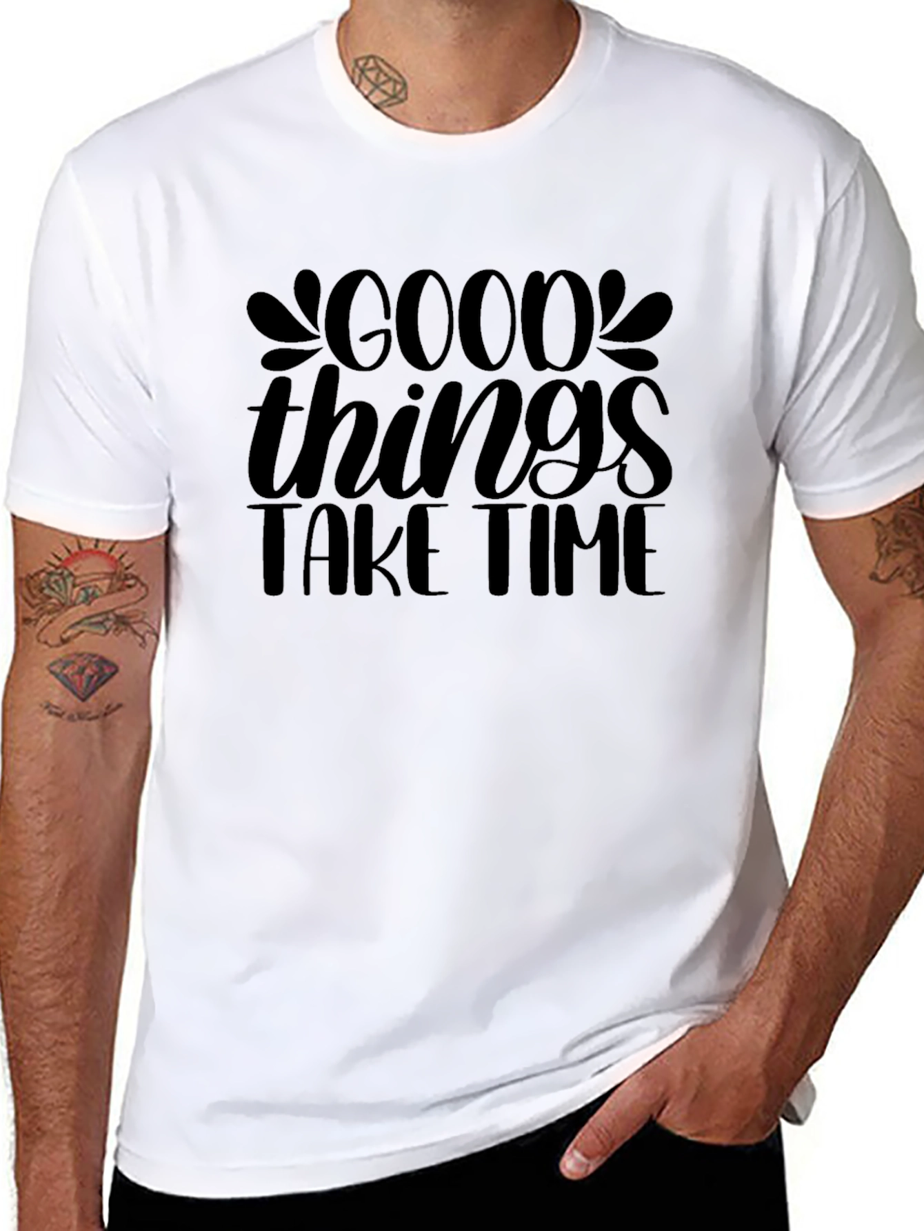 Good Things Take Time Black Graphic Tee