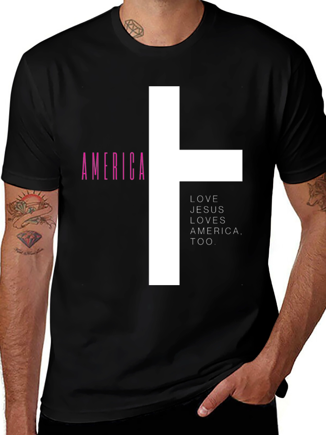 Love Jesus Loves America Graphic Tee