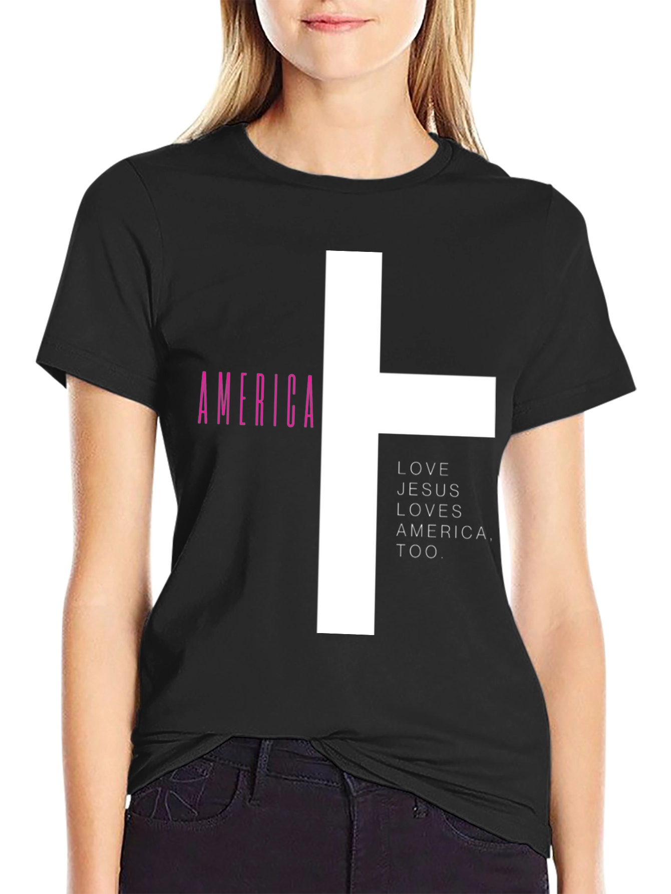 Love Jesus Loves America Graphic Tee