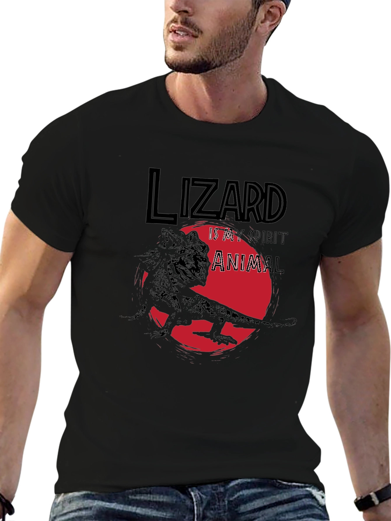 Lizard Spirit Animal T-Shirt - Black