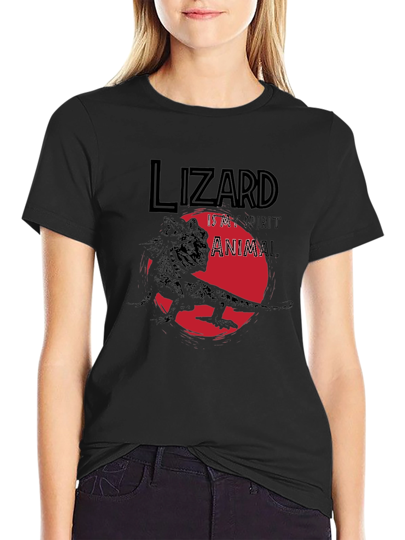 Lizard Spirit Animal T-Shirt - Black